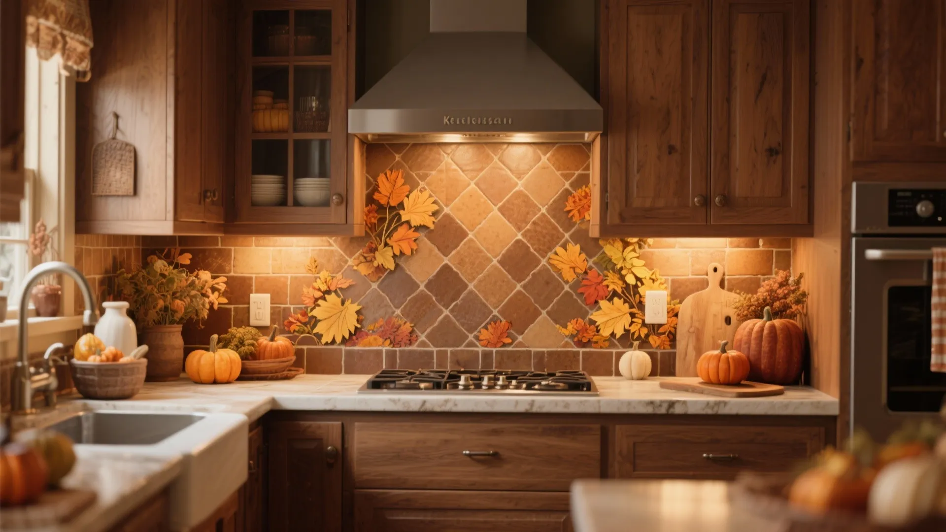 10. Autumn-Inspired Backsplash