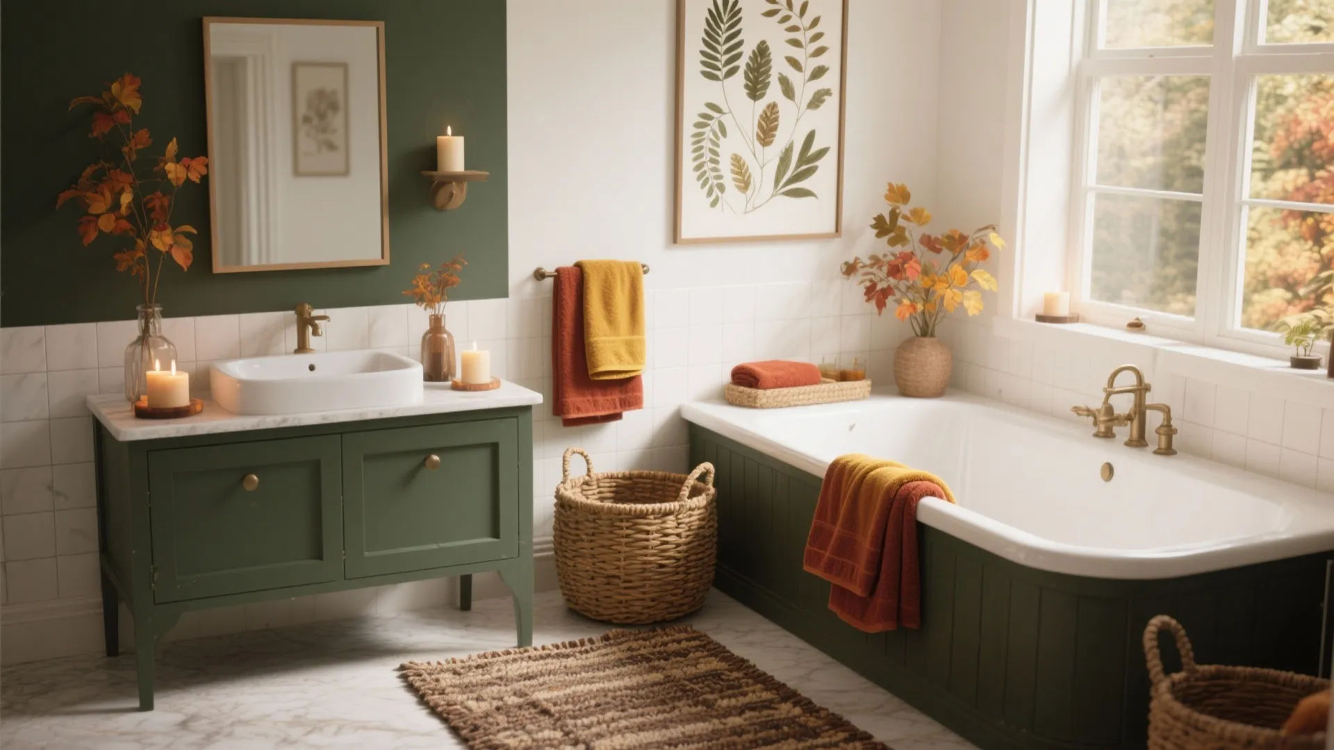 5 Cozy Ideas to Decorate Your Bathroom for Fall: How I turn bathrooms into warm, seasonal retreats every autumn