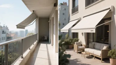 Modern Balcony Design with Retractable Awnings