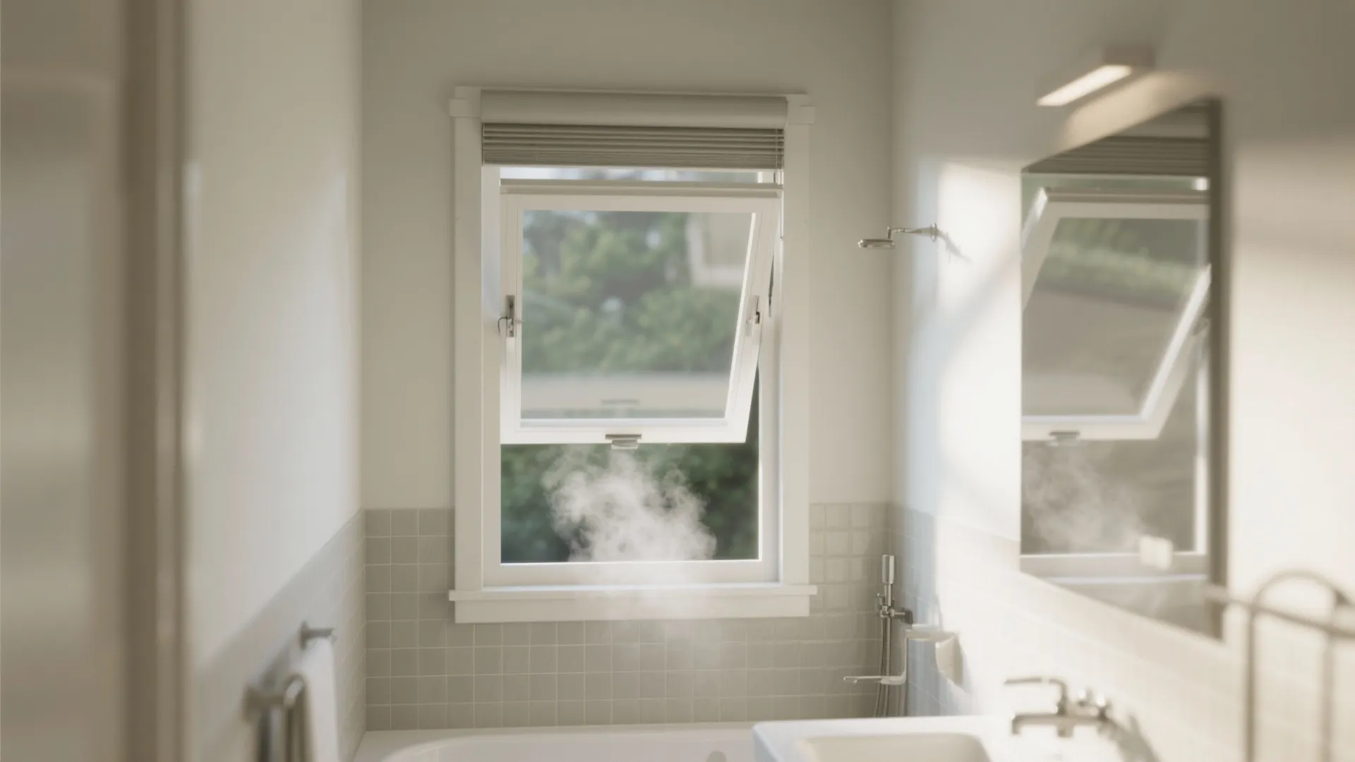 Compact Awning/Pivot Window for Steam Control