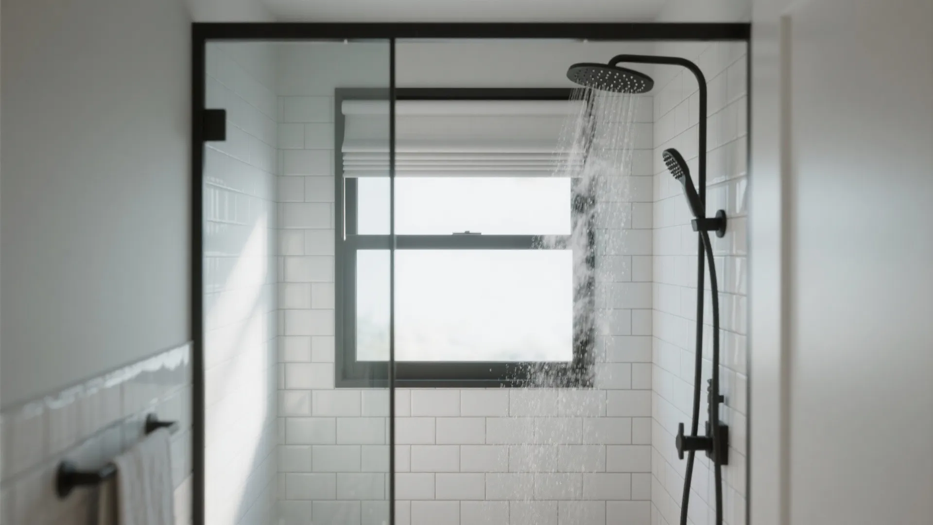Compact Awning Above the Shower for Steam Relief