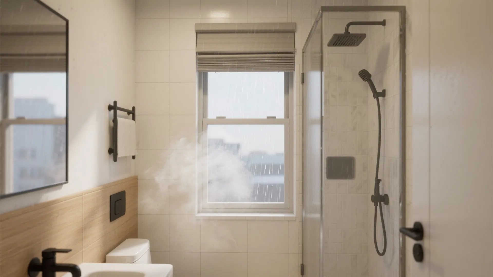 Awning Window Over Shower + Inline Exhaust Fan