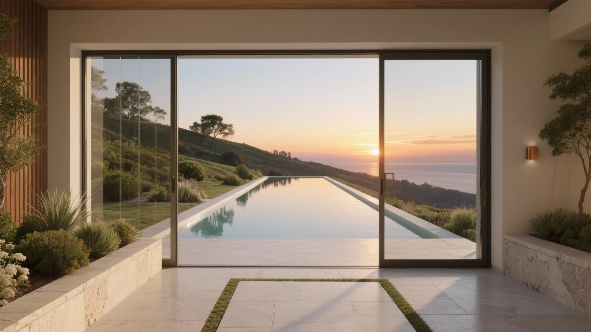 Align the infinity edge with your home’s axis