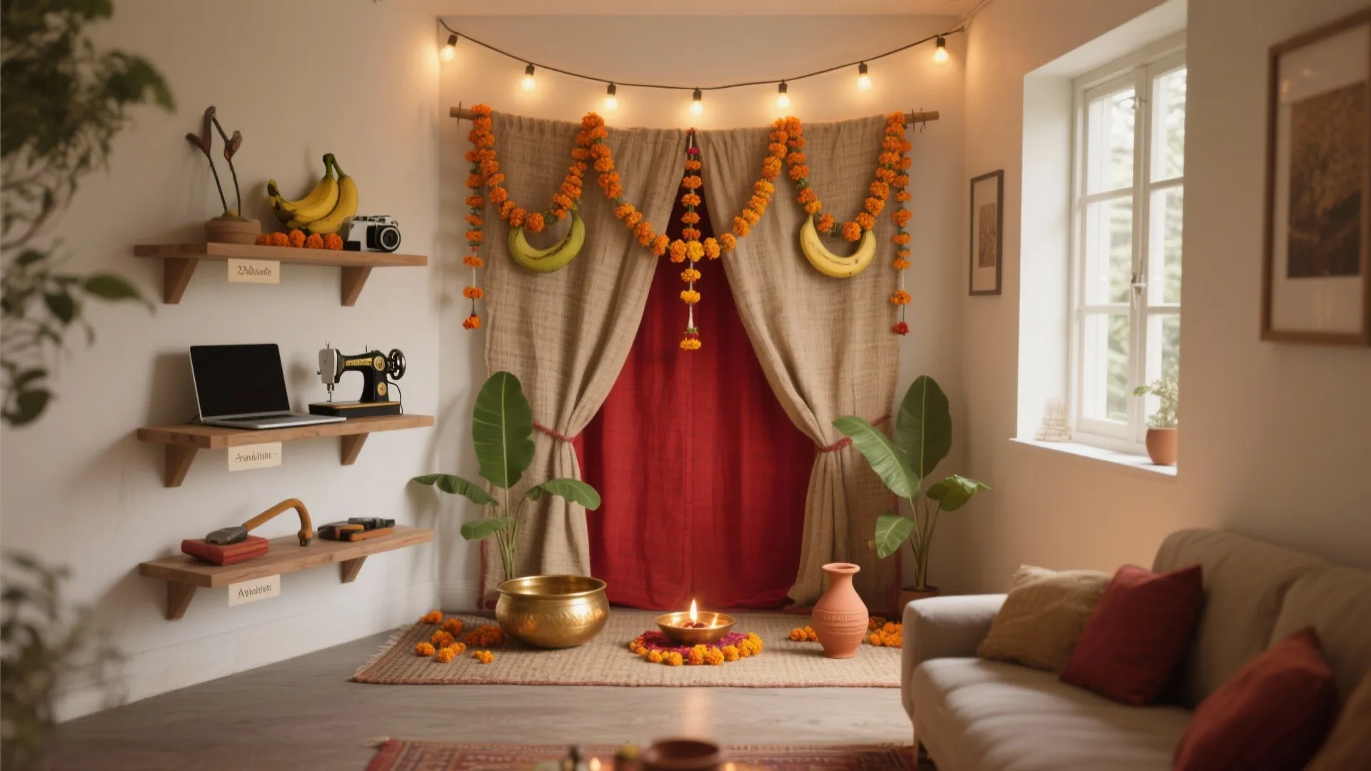 Ayudha Pooja Decoration: 5 Smart Ideas for Small Homes: My designer-tested Ayudha Pooja decoration ideas with real budgets, pro tips, and small-space tricks