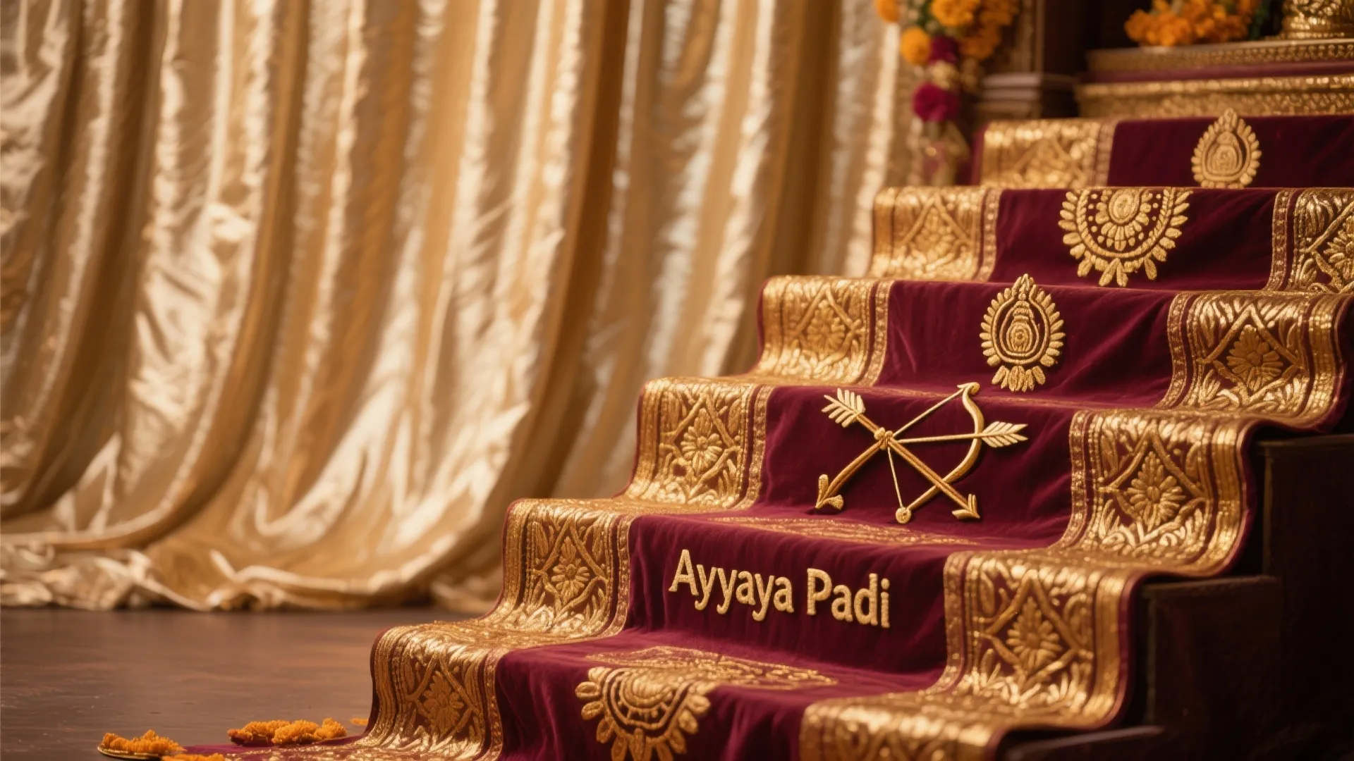 Decorative backdrop with Ayyappa motifs