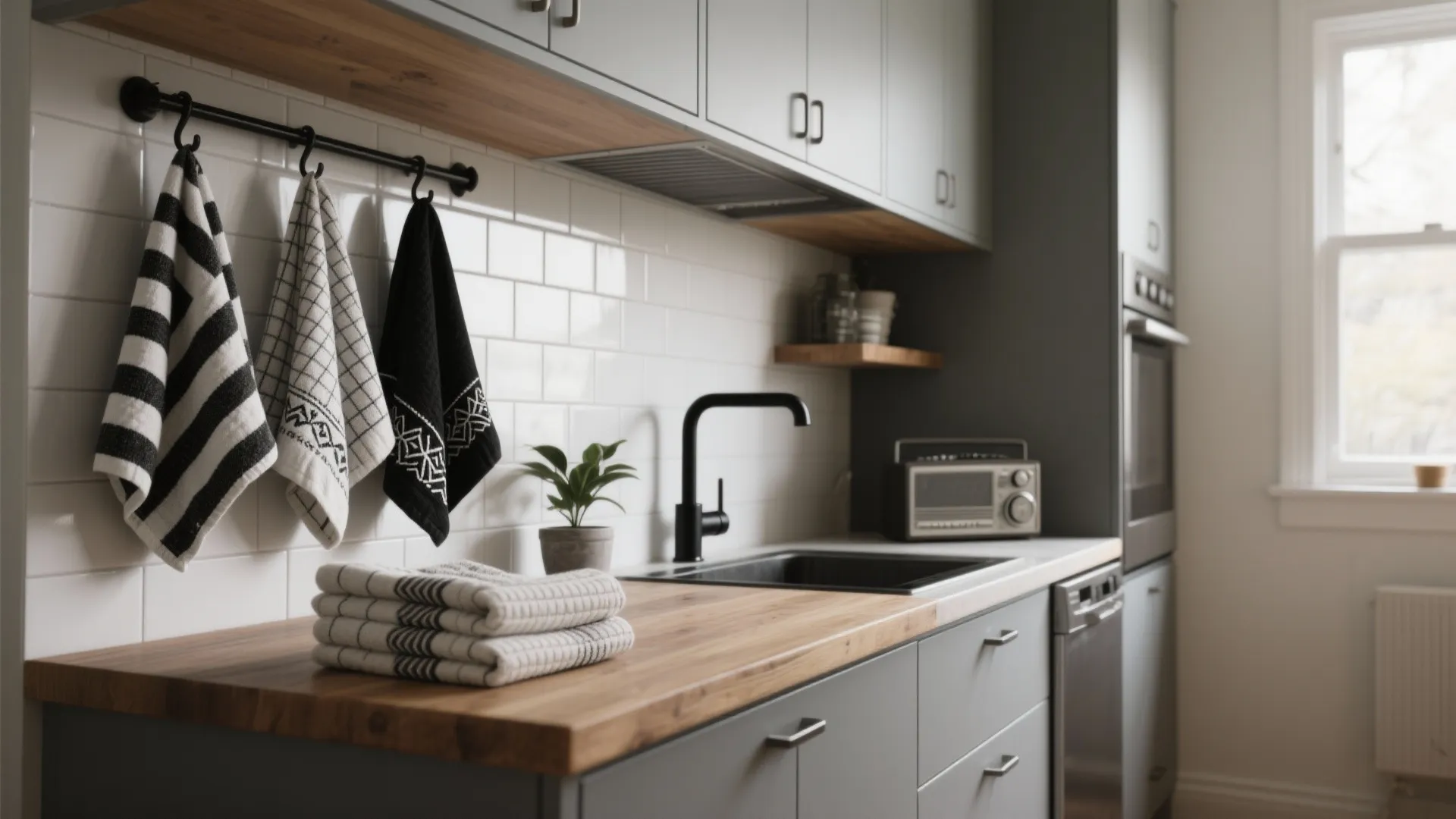 5 Black & White Kitchen Towel Ideas: Creative black and white kitchen towel ideas to elevate small kitchens with style and function