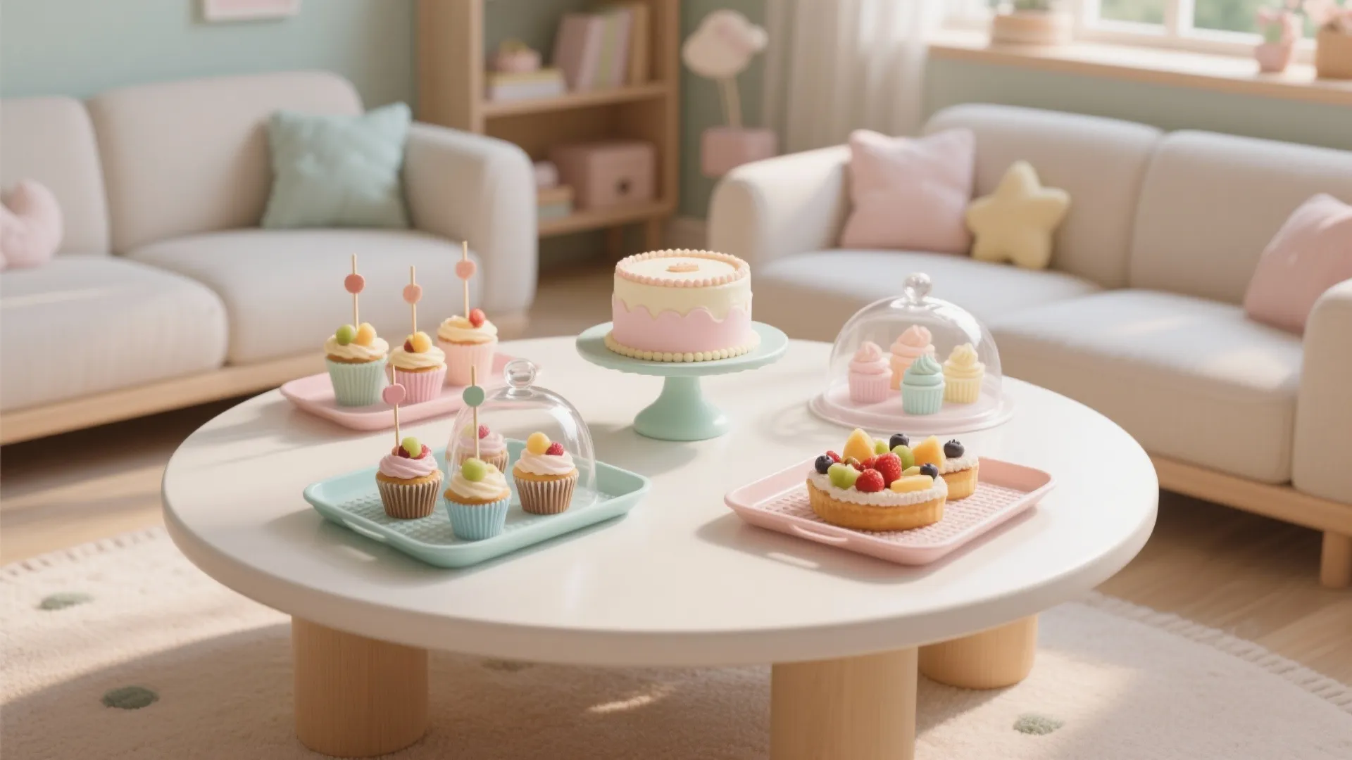Low Coffee Table “Baby-Safe Dessert Zone”