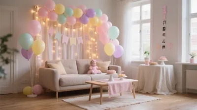Pastel Birthday Party Living Room Decor Ideas
