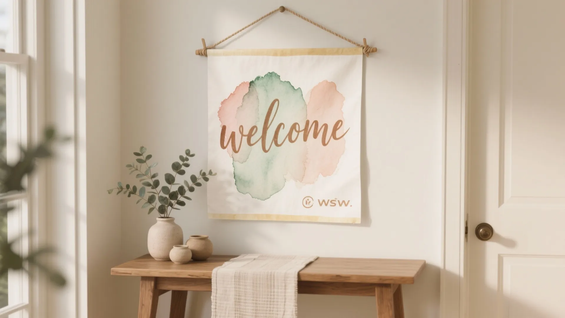 Hand-Painted Welcome Banner