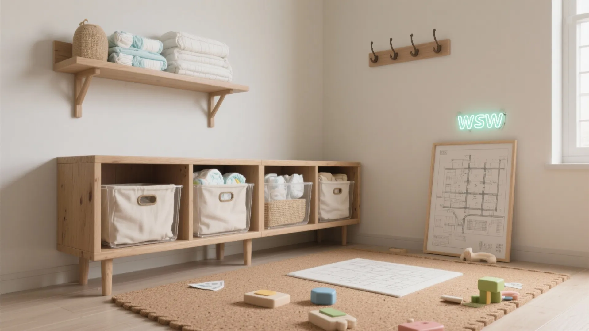 赤ちゃん目線の収納技巧：上は軽い・下は柔らかい、見える量を3割に