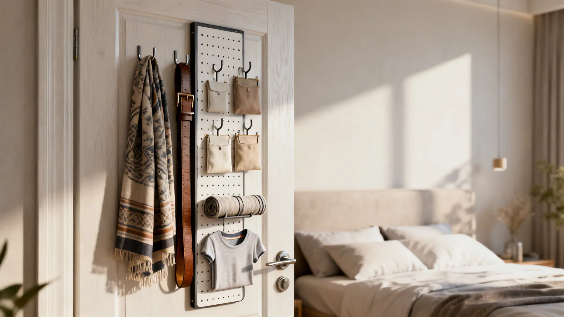 3. Back-of-door organizers and slim pegboards