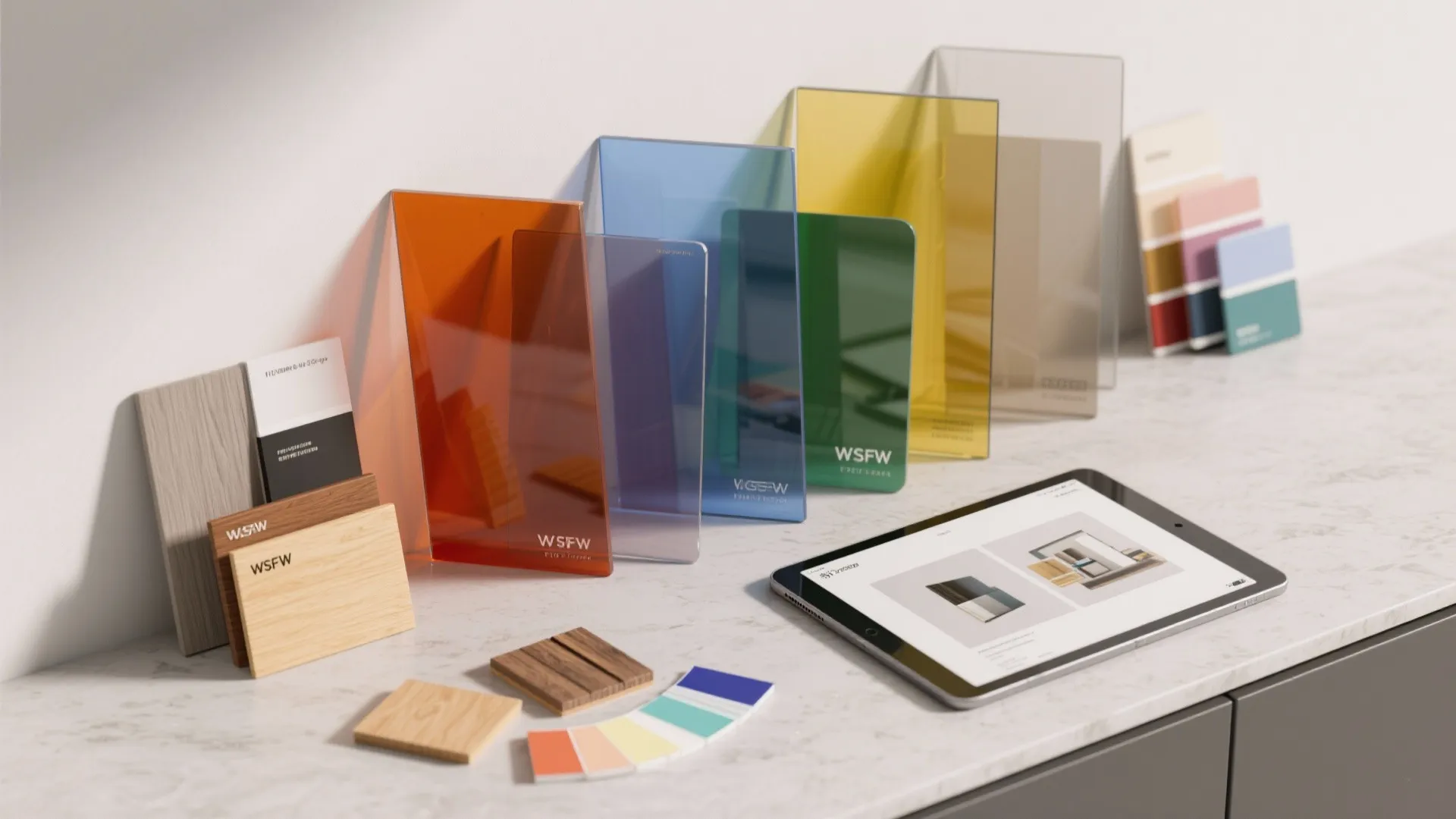 4. Back-painted glass inserts for color and easy maintenance