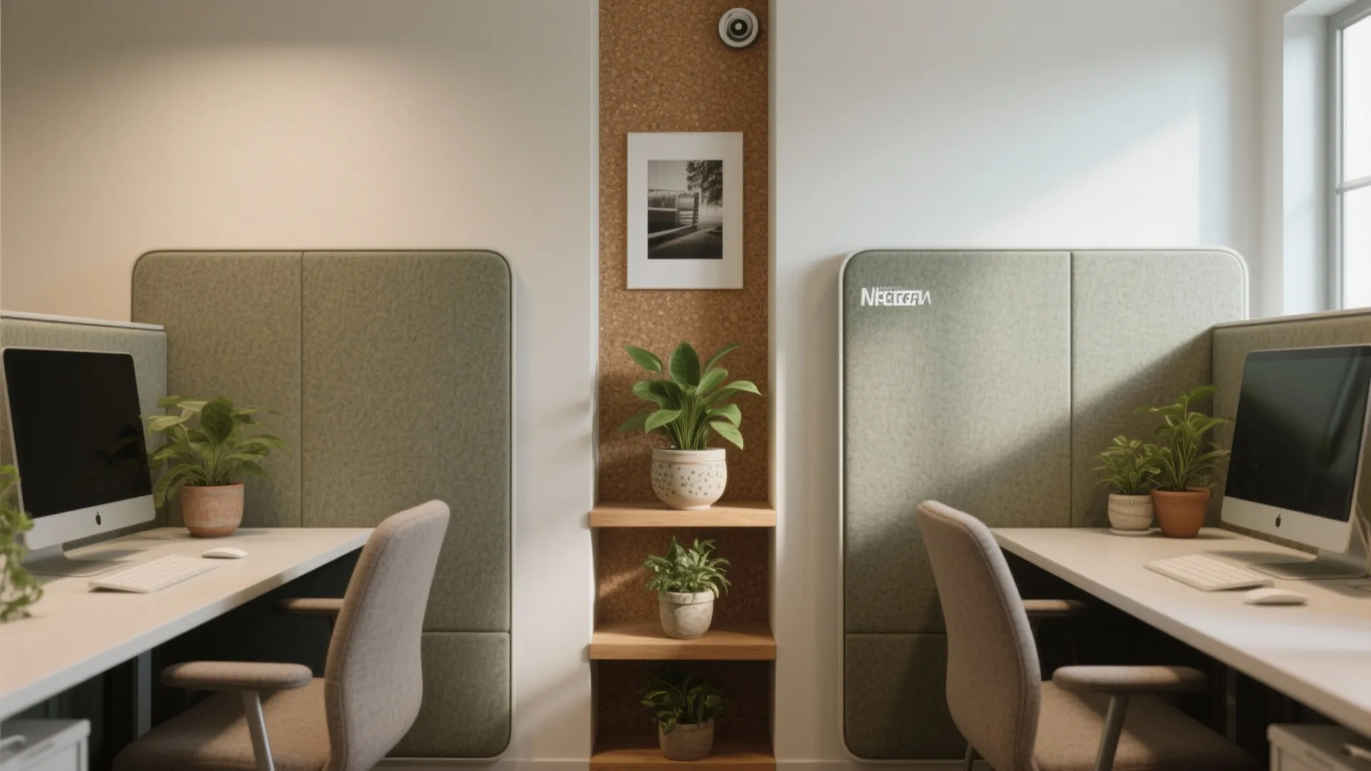 2. Back-to-Back Desks with a Slim Divider