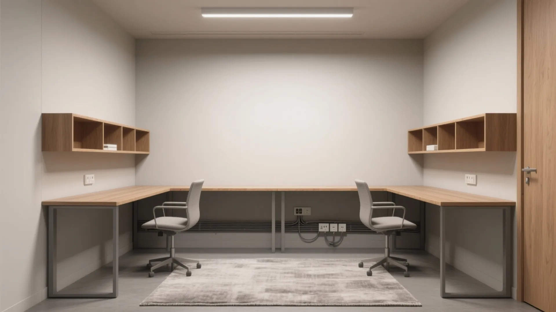 1) Back-to-back on a long wall