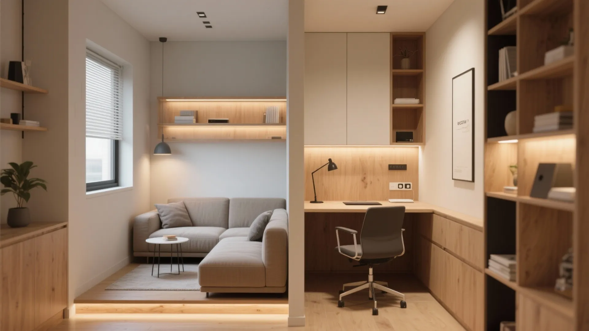 5. Back-to-Back Desk and Sofa