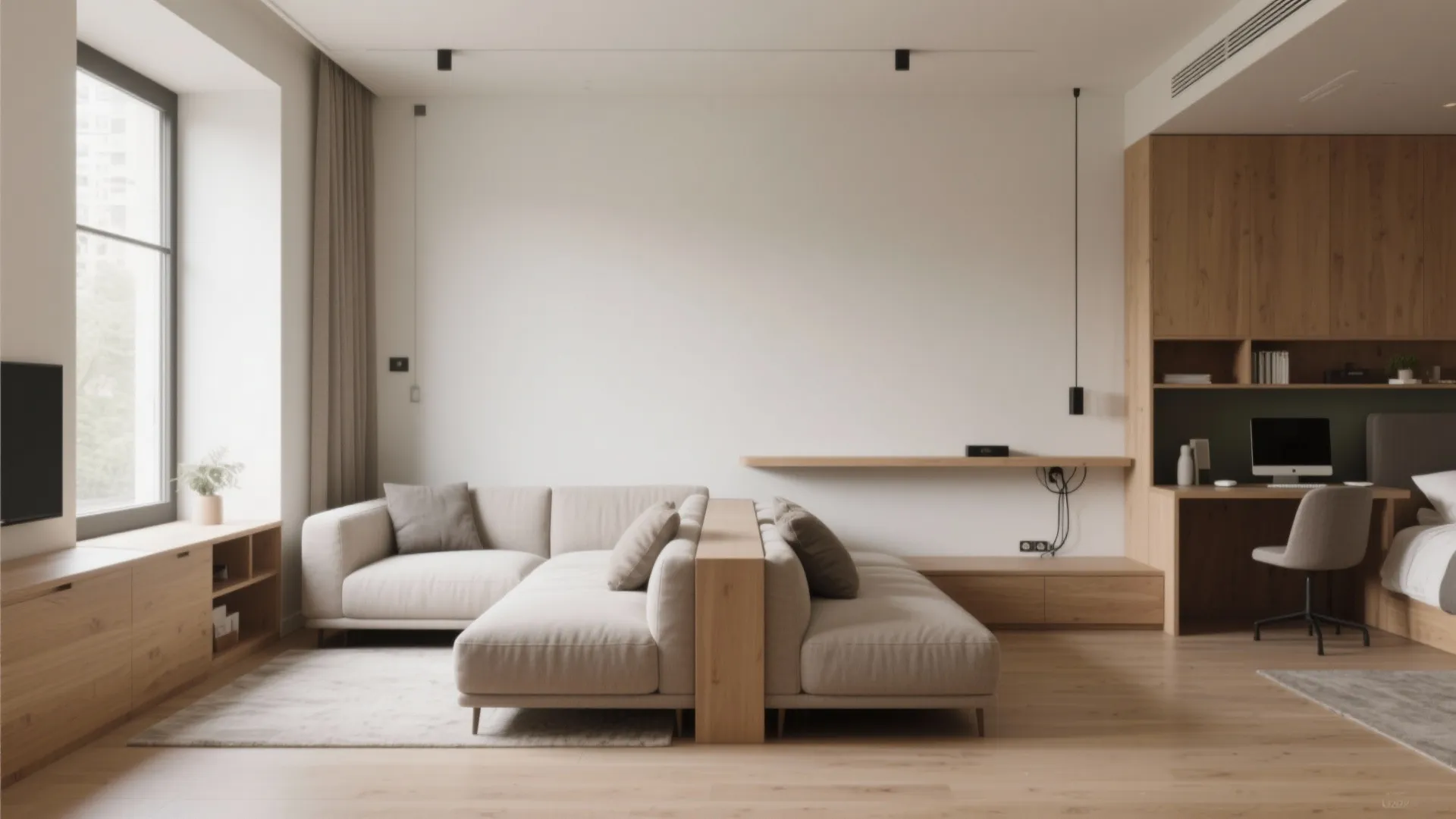 3) Back-to-Back Sofas for Zoning Studio Living