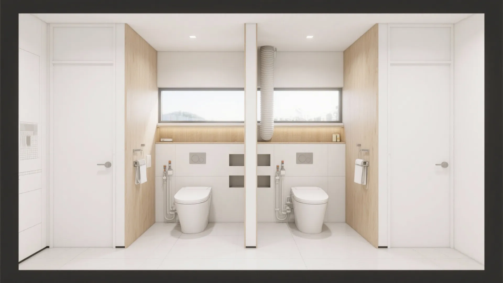 Tips 5: 収納と換気をトイレ背面の“サービス帯”に集約（动线规划×収纳技巧）