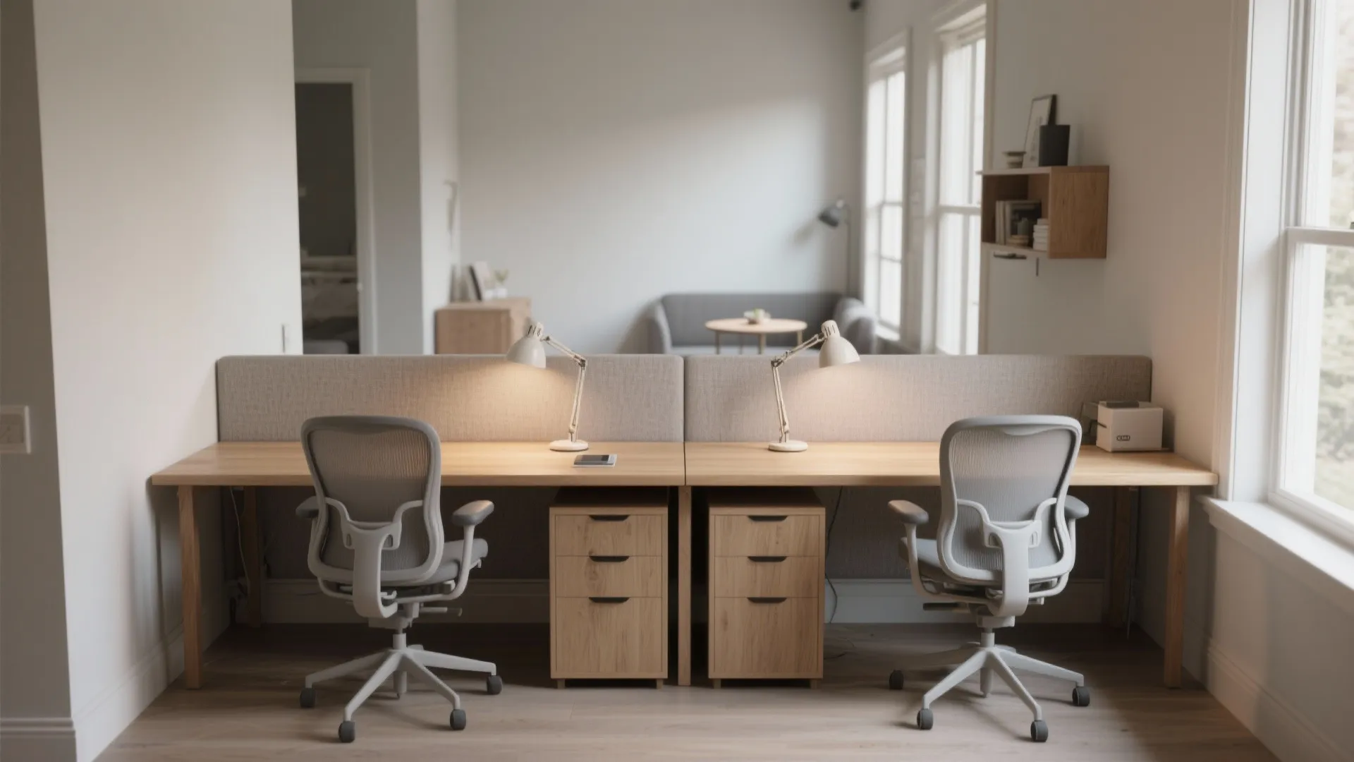 1. Back-to-back desks to keep focus