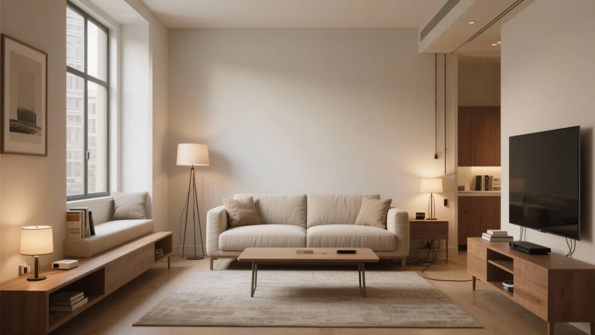 Back-to-Back Sofas to Zone a Studio