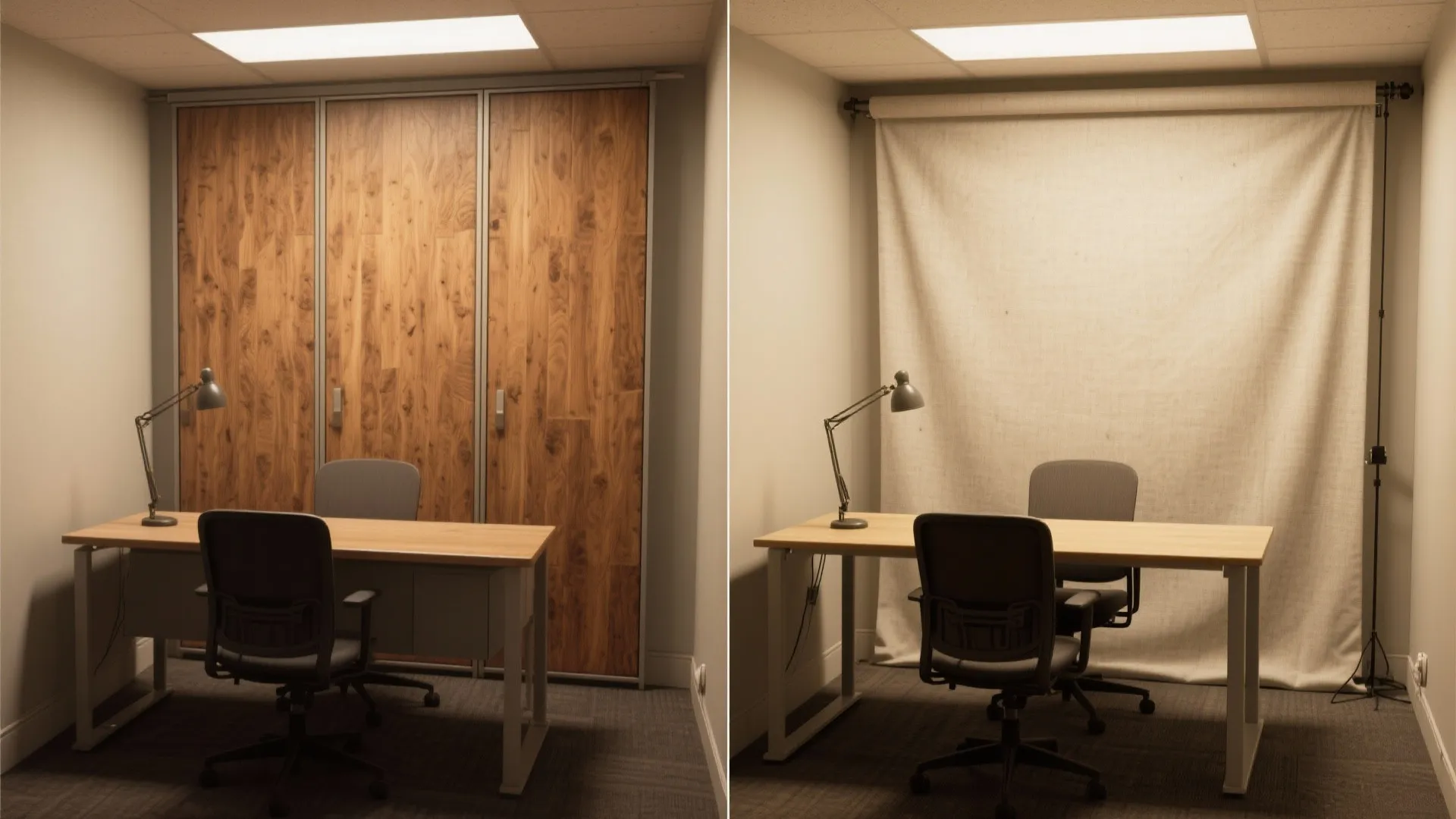 5. Flexible Backdrop: Sliding Panels or Fabric