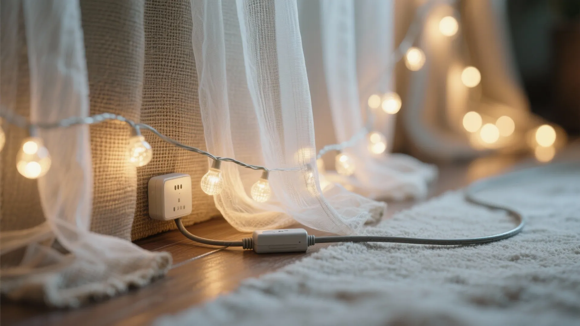 Photo Corner with Fabric Backdrops and Safe Lighting