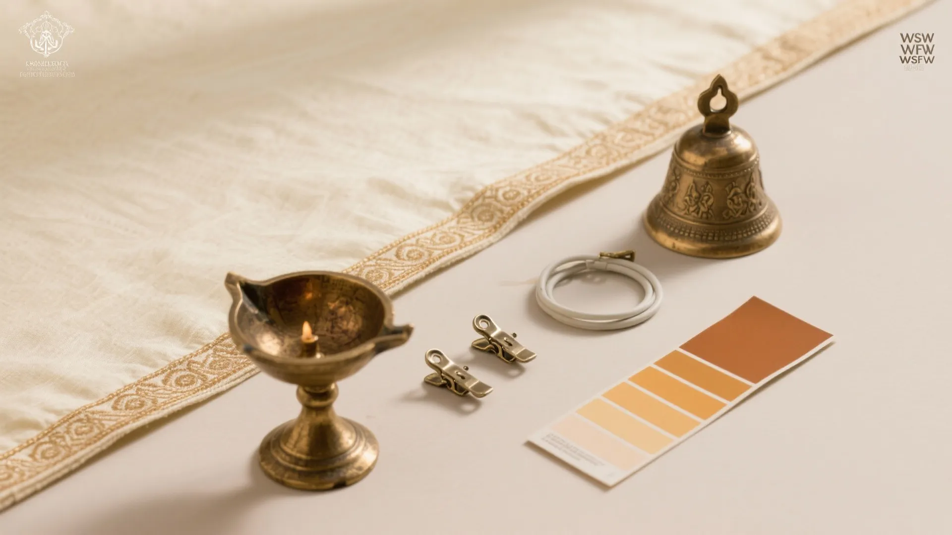 Textile Backdrops with Motifs and Sustainable Metals