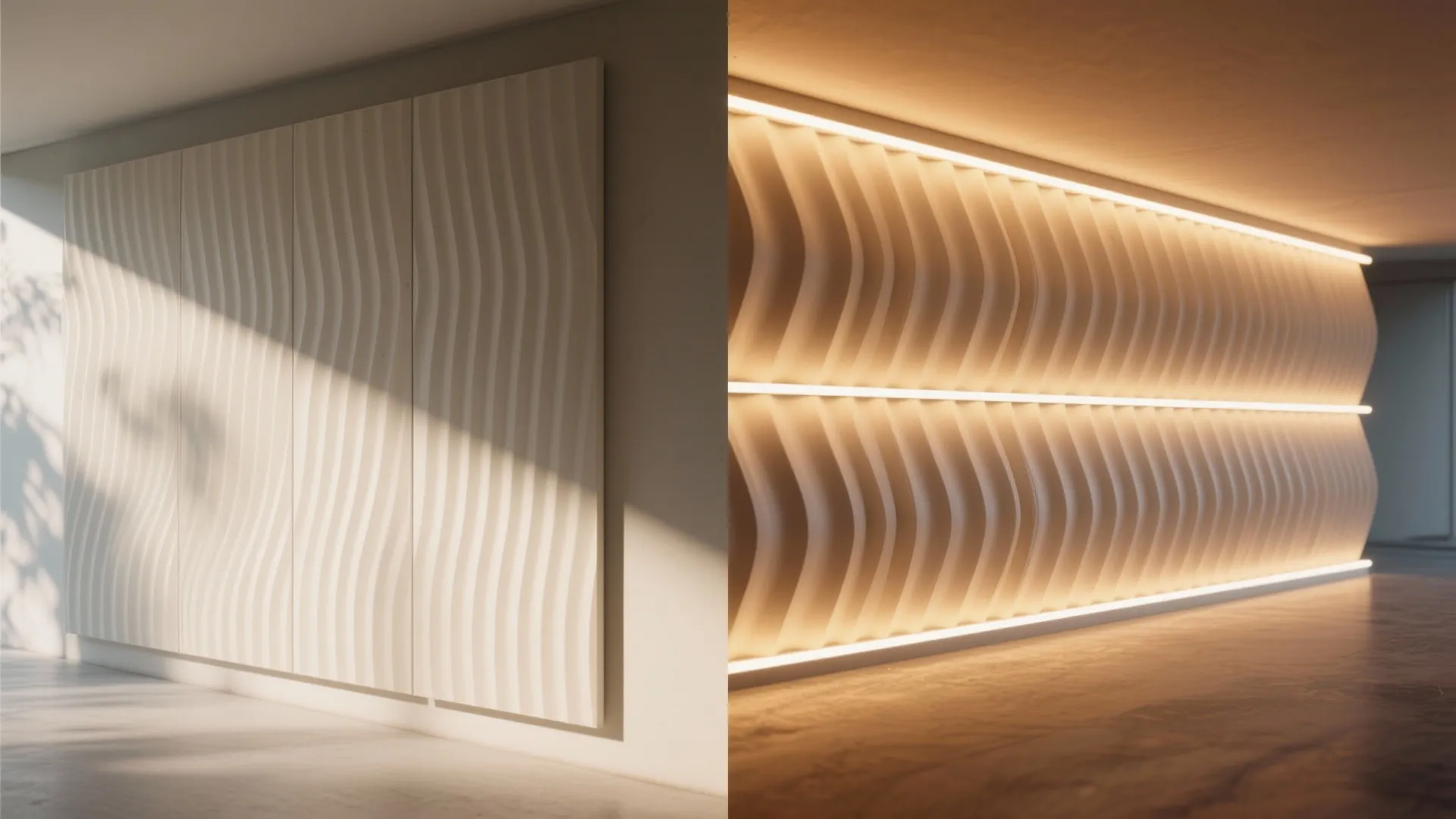 Backlit 3D Panels for Light and Shadow