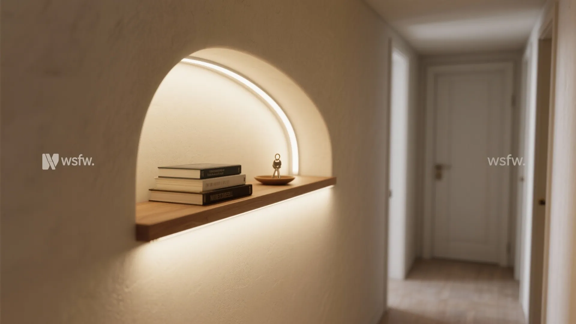 Backlit Arch Niche in the Hall