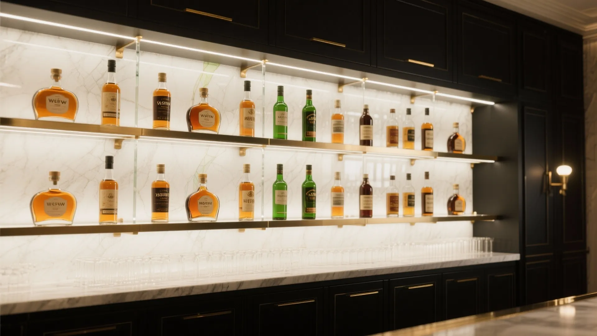 Backlit Shelves that Make Bottles Glow