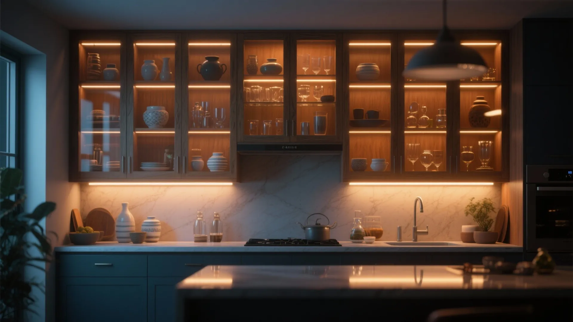 3. Backlit Shelves for a Touch of Drama