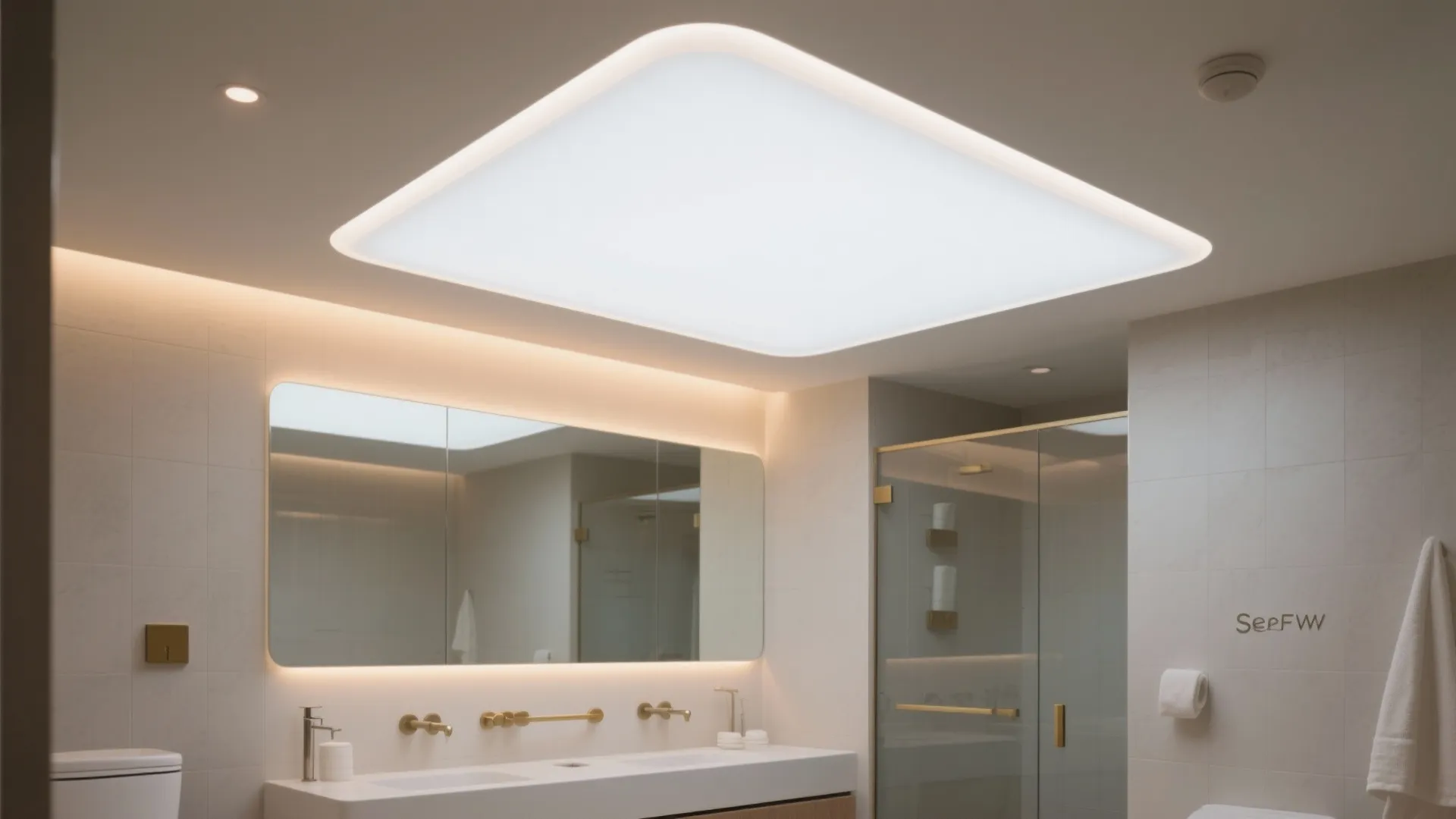 Backlit ceiling panel for spa calm