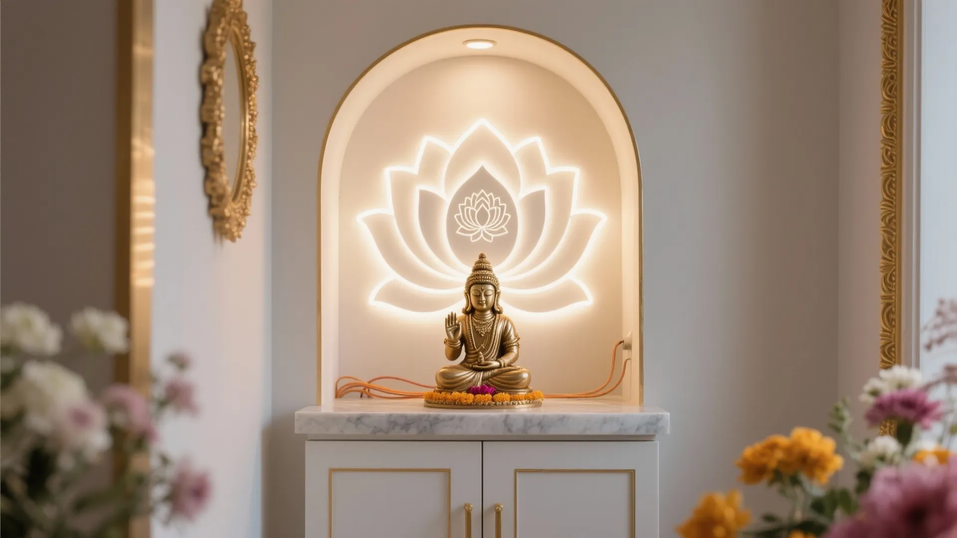 Backlit CNC Mandir Panels for a Calm Glow