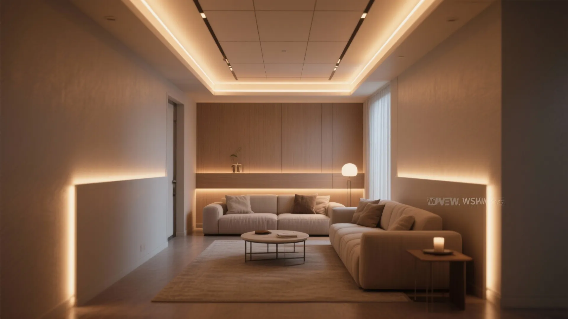 Backlit coffers for soft glow and depth