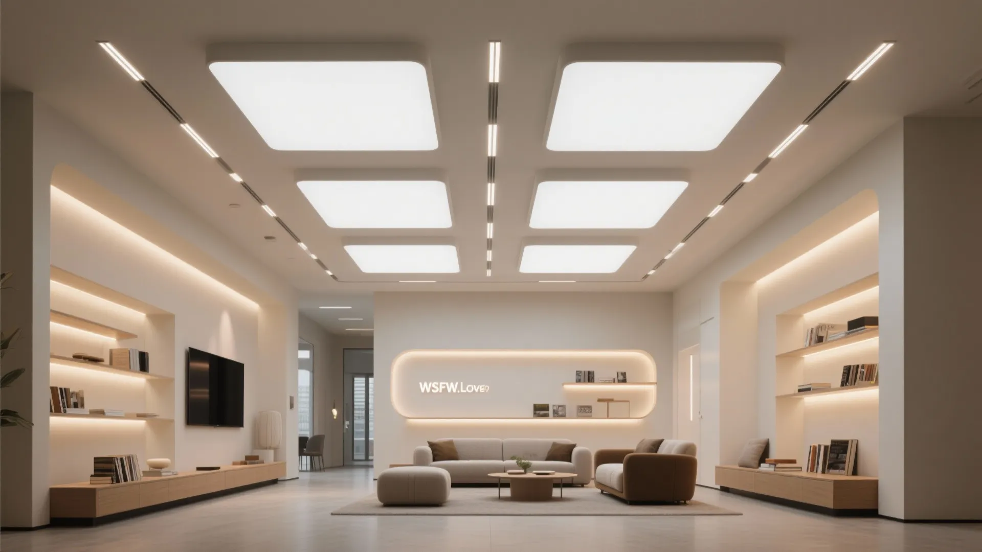 2) Backlit POP Coffers for Depth and Zoning