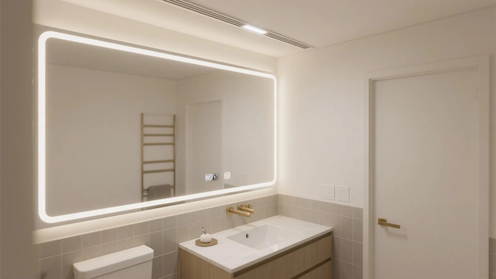 Backlit Mirrors with Perimeter Cove Glow