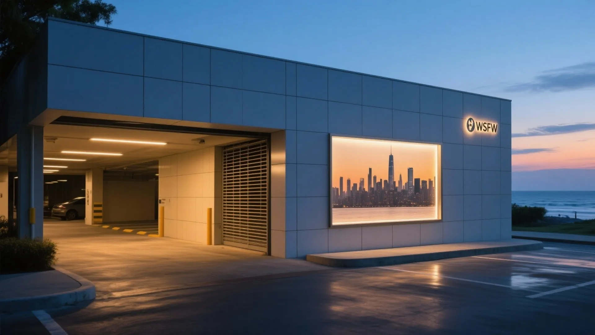 3) Ventilated Facade Tile System with Backlit Photo Panels