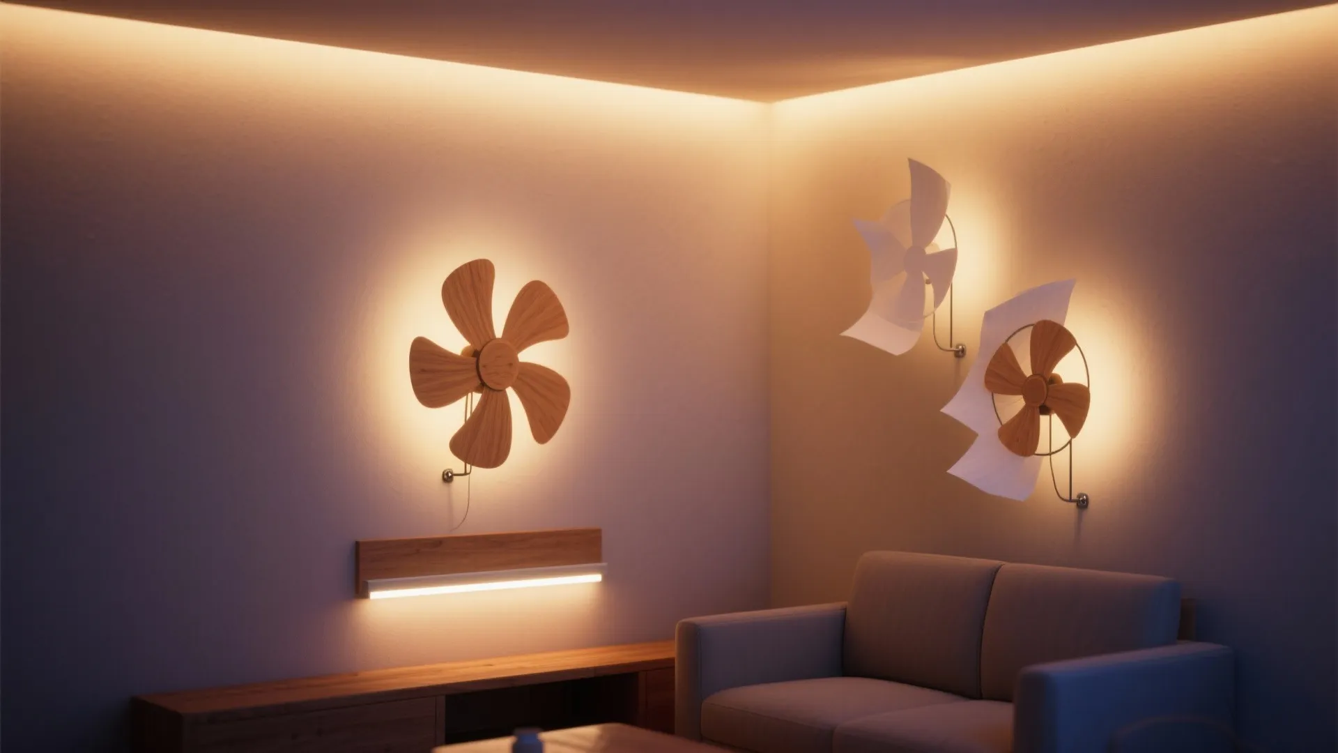 Backlit Fan Wall as Ambient Art