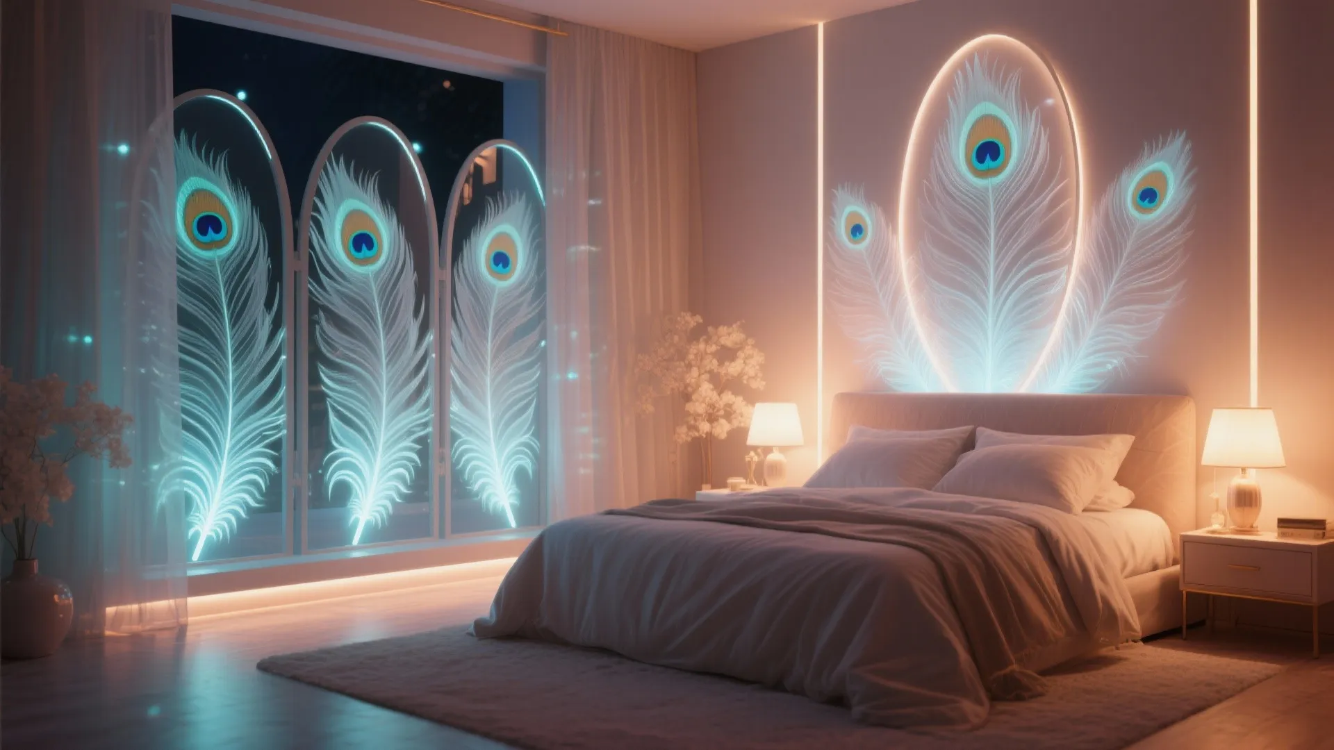 7. Backlit Feather Panels