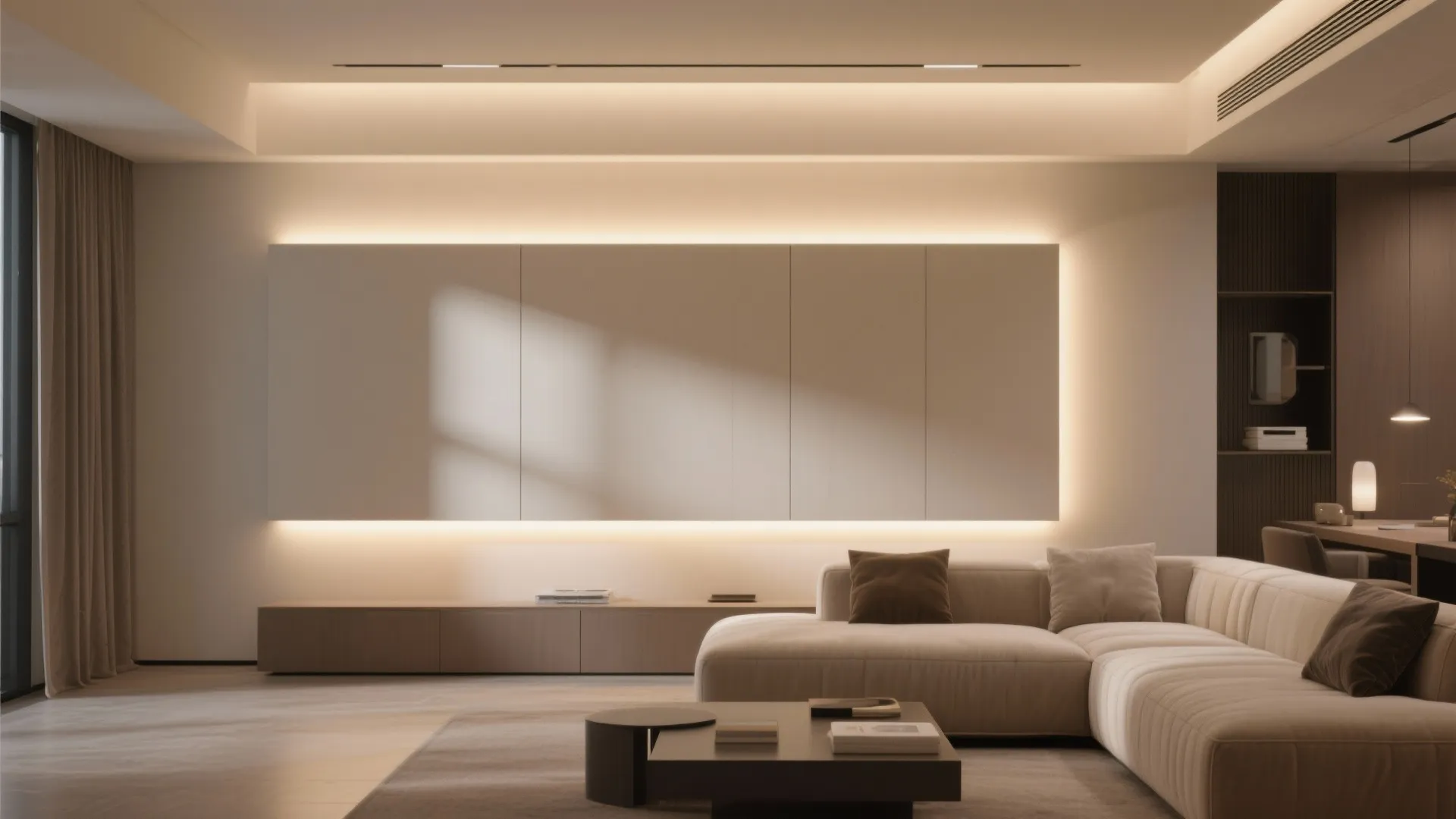 4. Backlit wall panels and recessed sconce alternatives