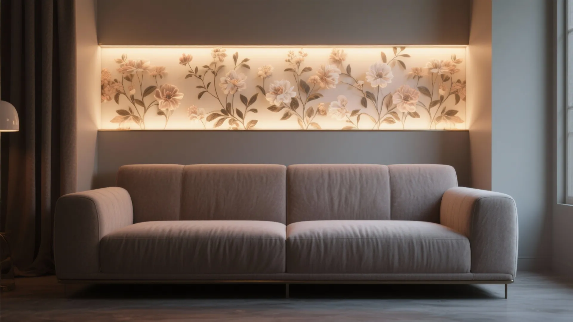 4. Backlit Floral Panels for Ambient Glow