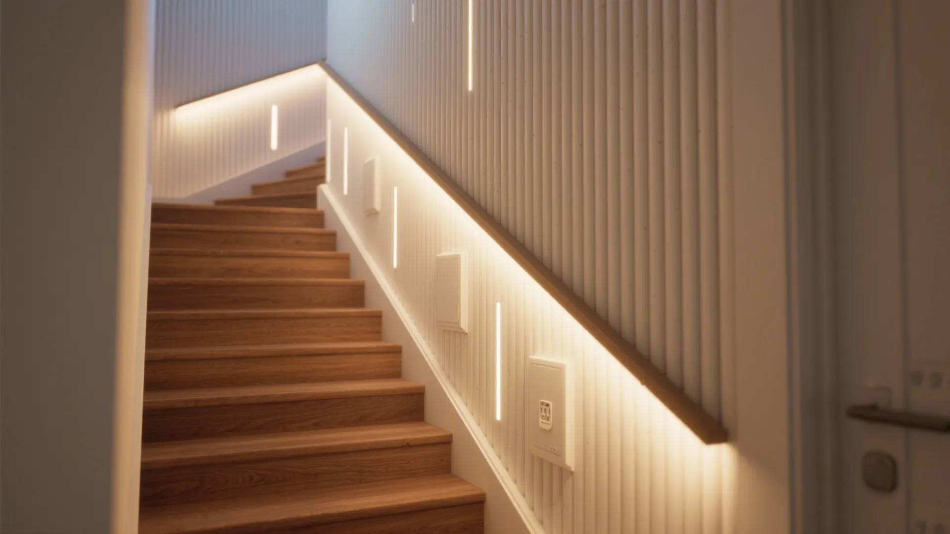 Backlit Fluted Panels to Light the Way