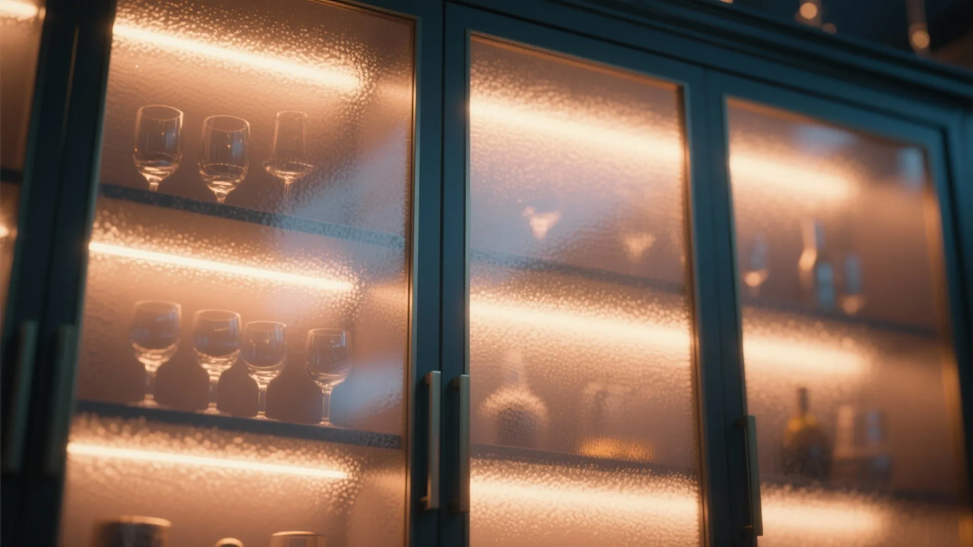 3. Backlit frosted doors for subtle drama