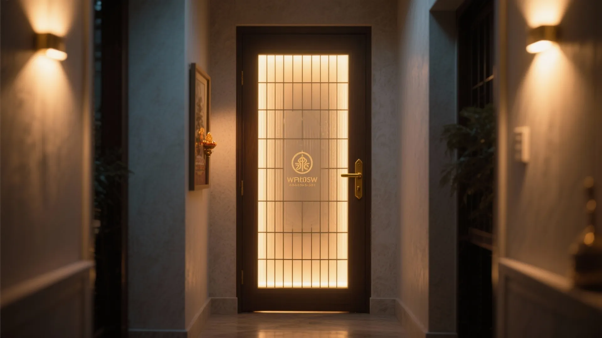 Backlit Frosted Glass Panel with Warm LED