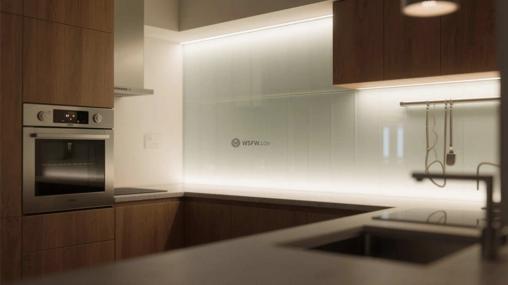 Backlit Glass Backsplash for Depth