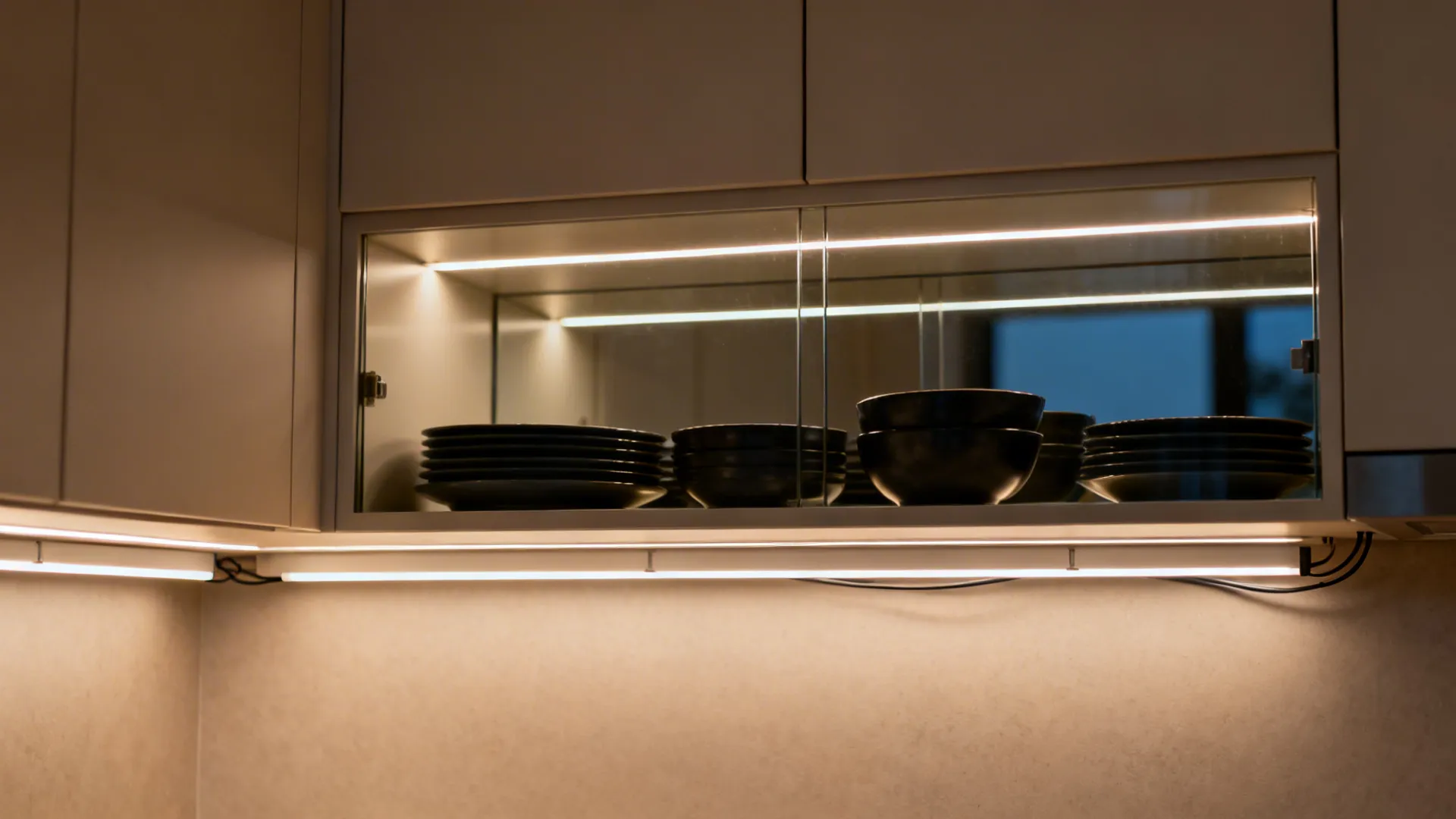 4) Glass Backs and Backlit Cabinets for Orientation