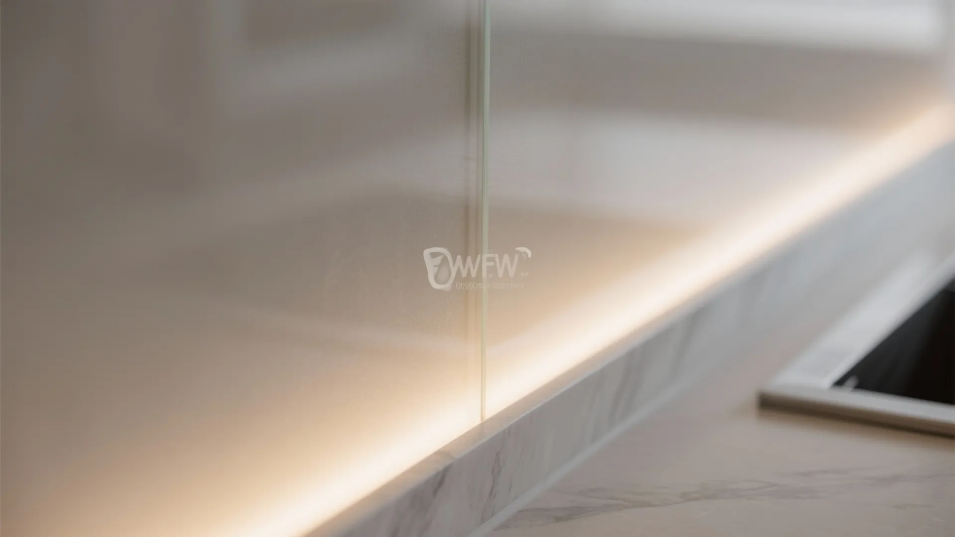 Backlit backsplash glow