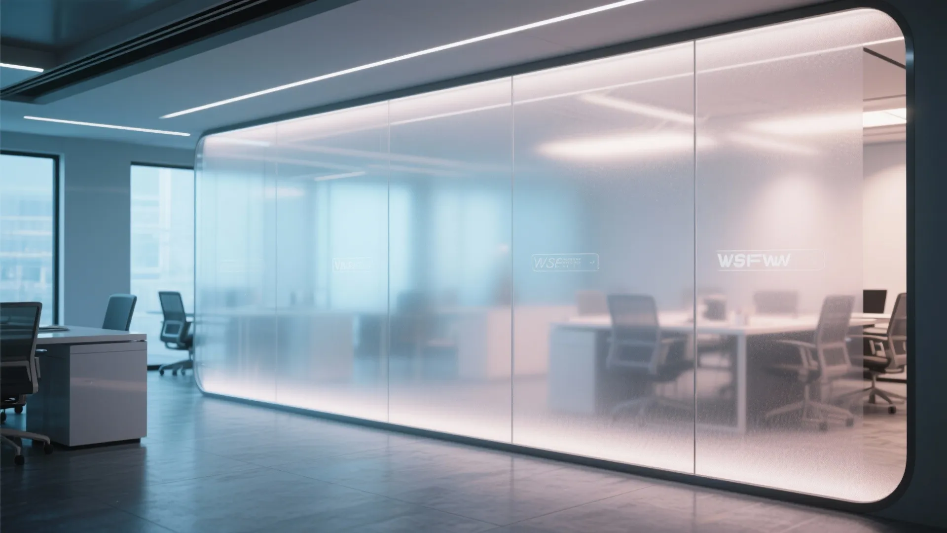 9. Backlit frosted glass panels