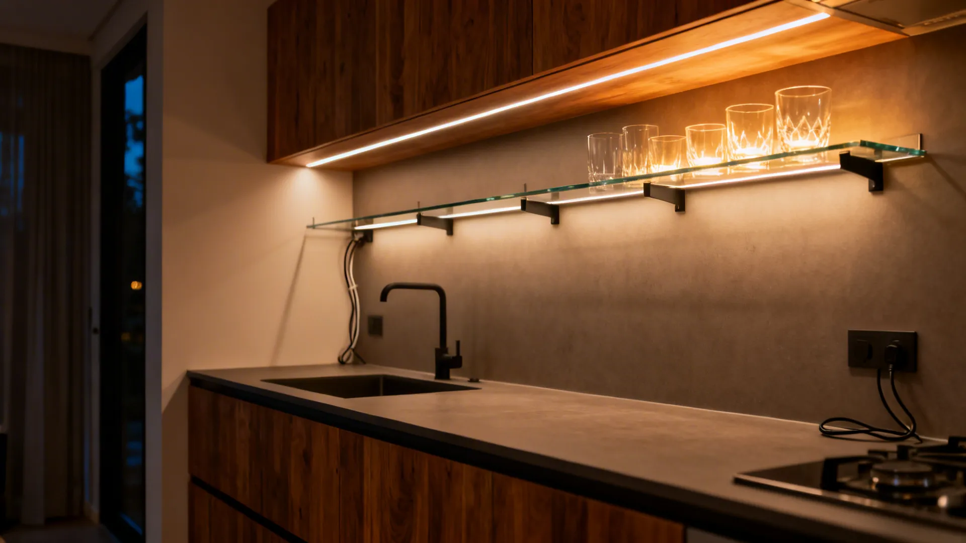 Back-Lit Glass Shelving for Storage and Glow