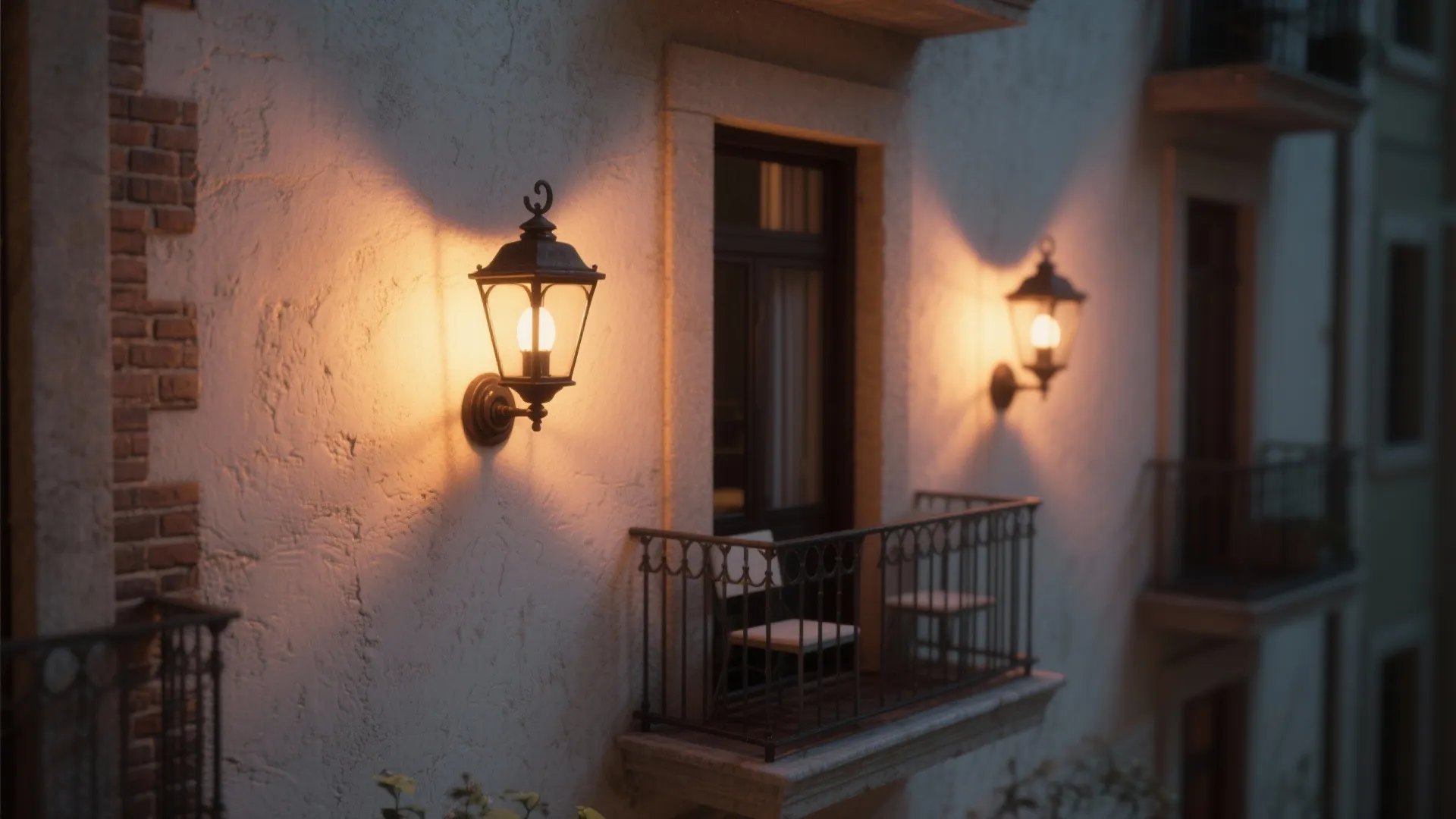 4. Backlit wall lanterns for subtle ambiance