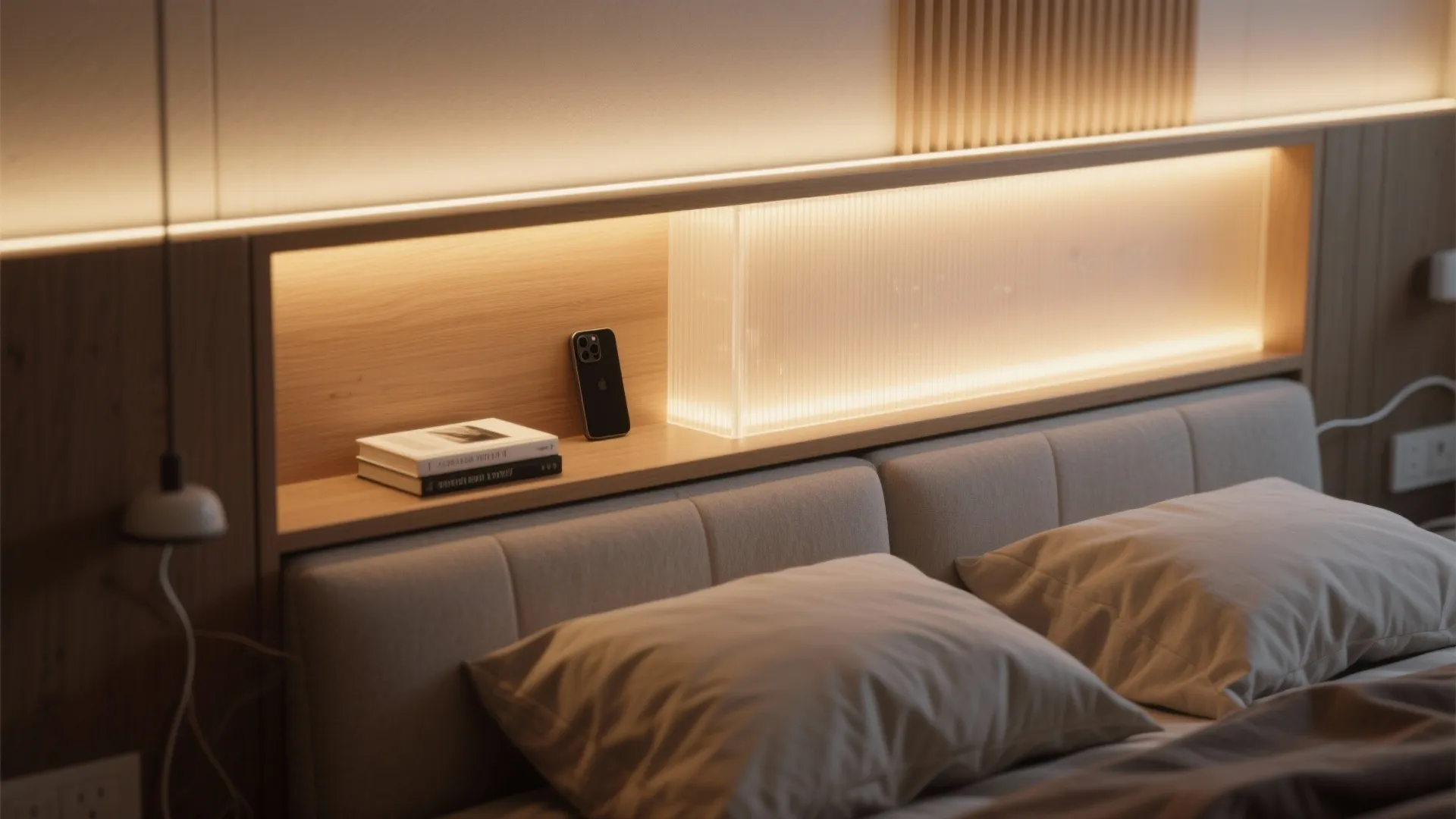 1. Backlit Bed Headboard Box